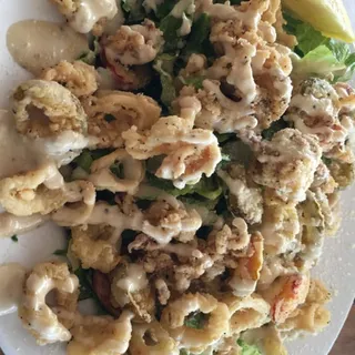 Calamari Caesar Salad