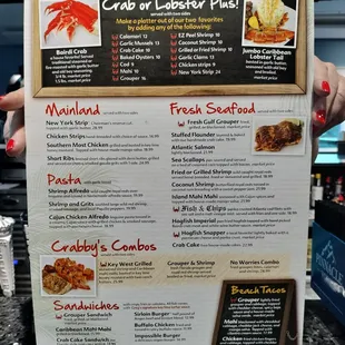 Menu back