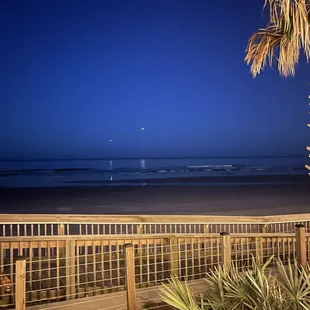 a beach at night