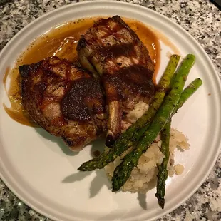 Bone in double cut pork chops