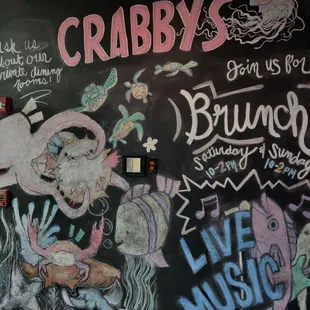 a chalk drawing of a crab