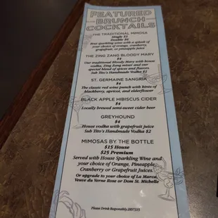 menu