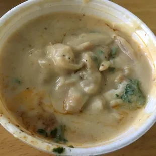 Cup of cream of crab soup