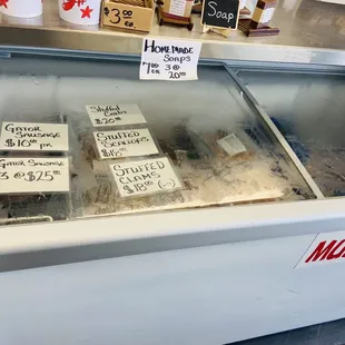 Gator Sausage, Stuffed Crab, Stuffed Scallop, Homemade Soaps, Mussels