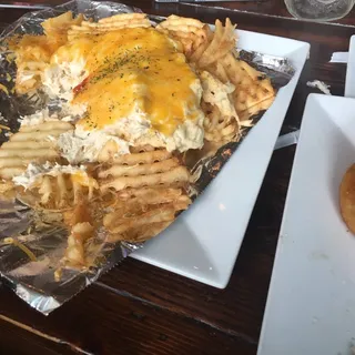 Crab Dip Waffle Fries