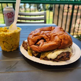 Ortega chile burger with spicy mayo. Yum!!