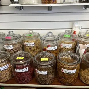 a variety of nuts and seeds