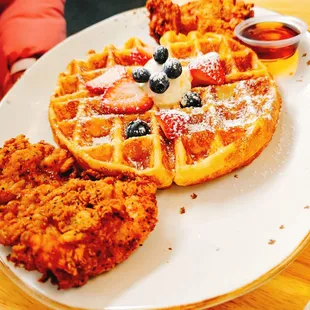 Chicken &amp; Waffle - Their Fried Chicken is super flavorful!