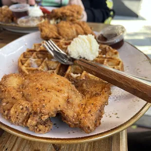 Fried chicken and waffles