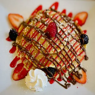 Strawberry Nutella Pancakes for my birthday surprise