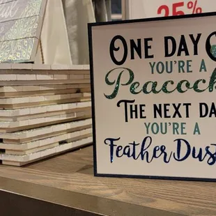 one day you're a peacock the next day you're a teacher duster