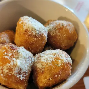 a bowl of doughnuts