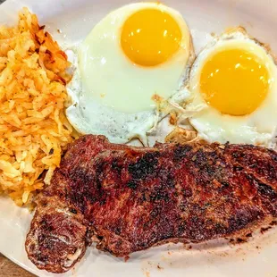 September 8th 2024, Medium Rare Steak, Sunny Side Up Eggs, and Hash Brown Casserole