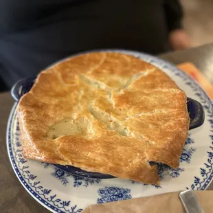 a pie on a plate