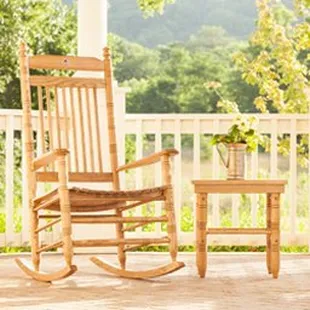 a rocking chair on a porch