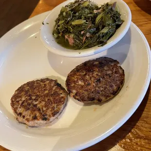 Turkey sausage and turnip greens