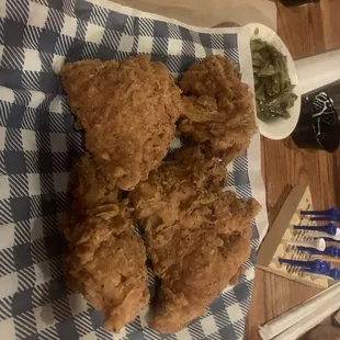 Fried chicken not very impressed! It looks good in picture but when you bite into it it's a lot of breading not much chicken meat