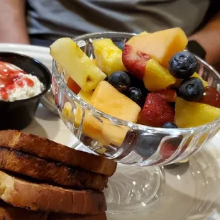 a plate of fruit salad