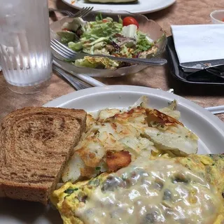 Spinach Bacon Mushroom Omelet