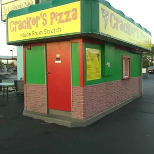 Crackers Pizza 10 feet X 20 ft a one-man operation pizza parlor all made from scratch