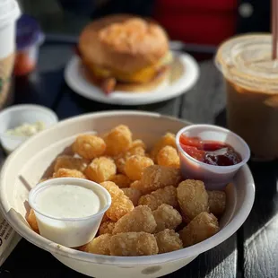 a plate of food on a picnic table