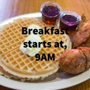 reakfast starts at 9am