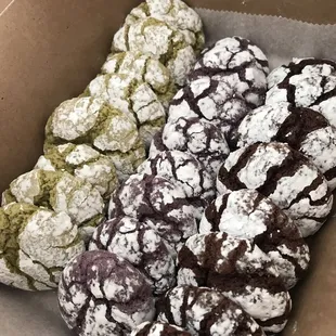 Matcha, Ube, &amp; Chocolate Crinkles