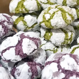  pile of purple and white cookies