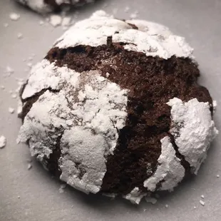 close up of a crack in a cookie