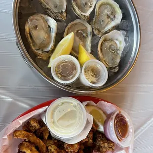 calamari and oysters