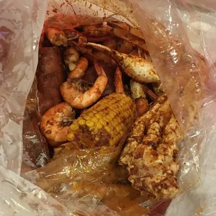 Our small boil bag. We still had leftovers!