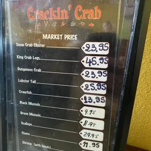 Prices of just each one. We got the pick 3 (snow crab,claims, and scallops.