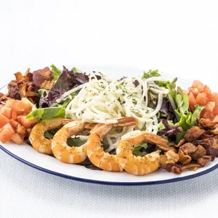 Sweet Onion Salad with Grilled Kauai Shrimp