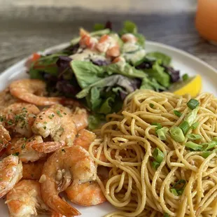 Garlic shrimp/noodles