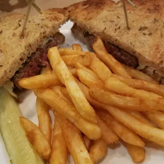 Grilled Cheese Patty Melt on Rye