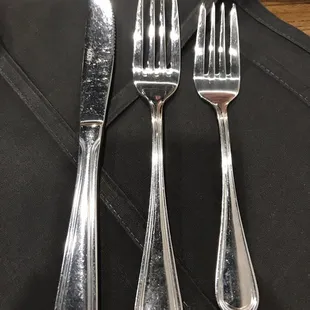 Extremely clean silverware, sometimes hard to find at most places