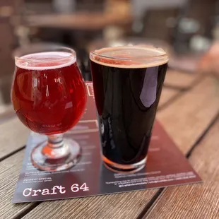 Craft 64 Blueberry Fields Forever and Rickety Cricket Crispy&apos;s Toffee Pecan Porter.