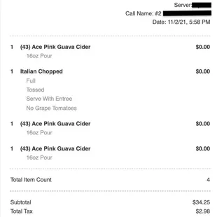 Thank you for this itemized receipt