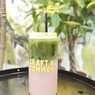 Iced STRAWBERRY MILK MATCHA - large $7.75 (Soy $1)