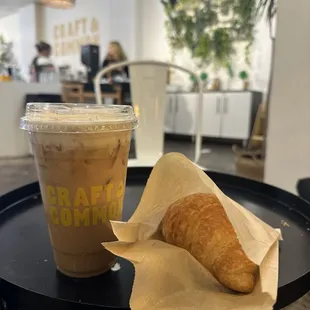November&apos;s special- SALTED CARAMEL PECAN LATTE - Large and warmed croissant