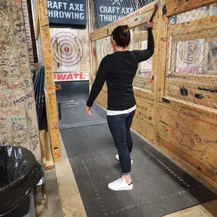 Me being terrible at axe throwing
