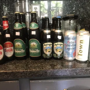 a variety of craft beers