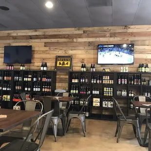 Beer display and seating area