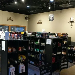 shelves of craft beer