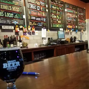 5 oz., 10 oz, 16 oz, or 64 oz Draft Sizes available at the bar.