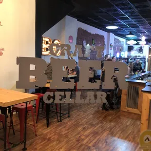 the inside of a craft beer cellar