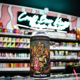 a can of craft beer in a store