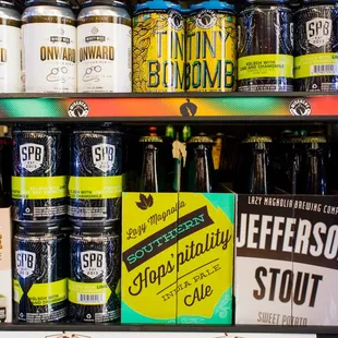 a variety of craft beers