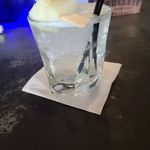 Jar of booze on the rocks