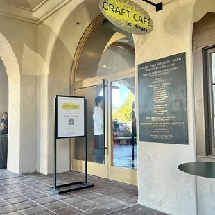 the entrance to the craft cafe